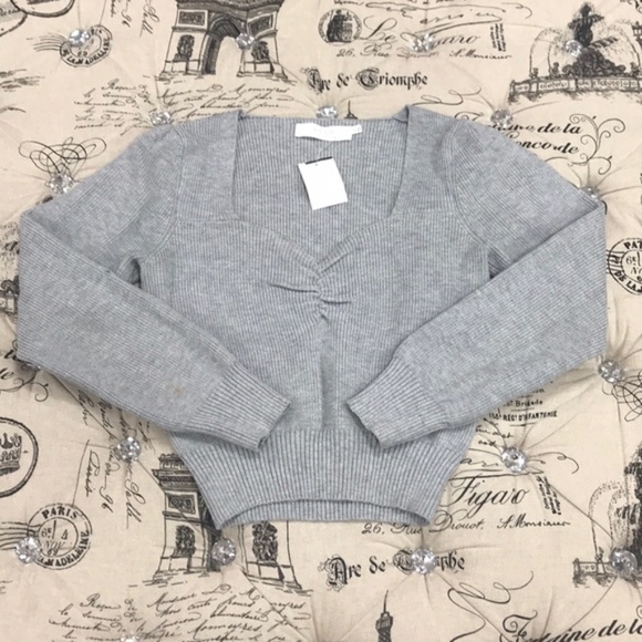 ASTR the Label Sweetheart Neck Cropped Sweater - Picture 3 of 7